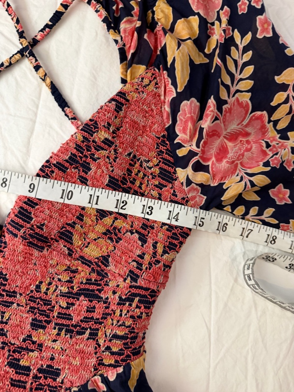 NWT FREE PEOPLE A‎ New Way Maxi Dress Navy Combo Pink S - Picture 10 of 15